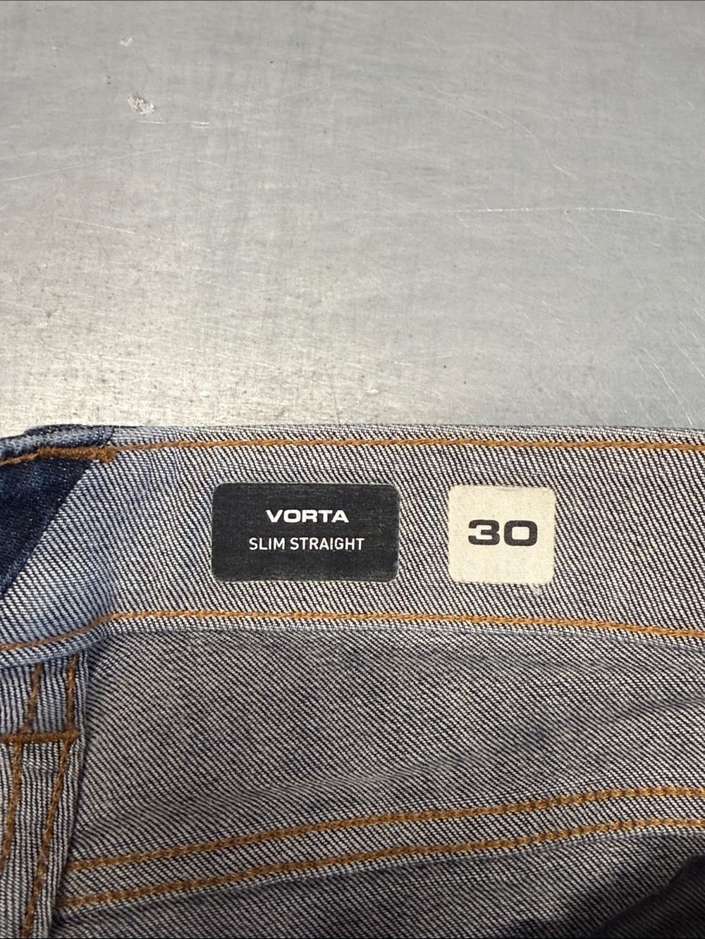 Volcom Indigo Straight-Leg Jeans with Leather Patch - Picture 4 of 4